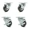 Service Caster 3 Inch Gray Polyurethane Wheel Swivel Top Plate Caster Set with 2 Brakes SCC SCC-20S314-PPUB-TP3-2-TLB-2 - alternate 1